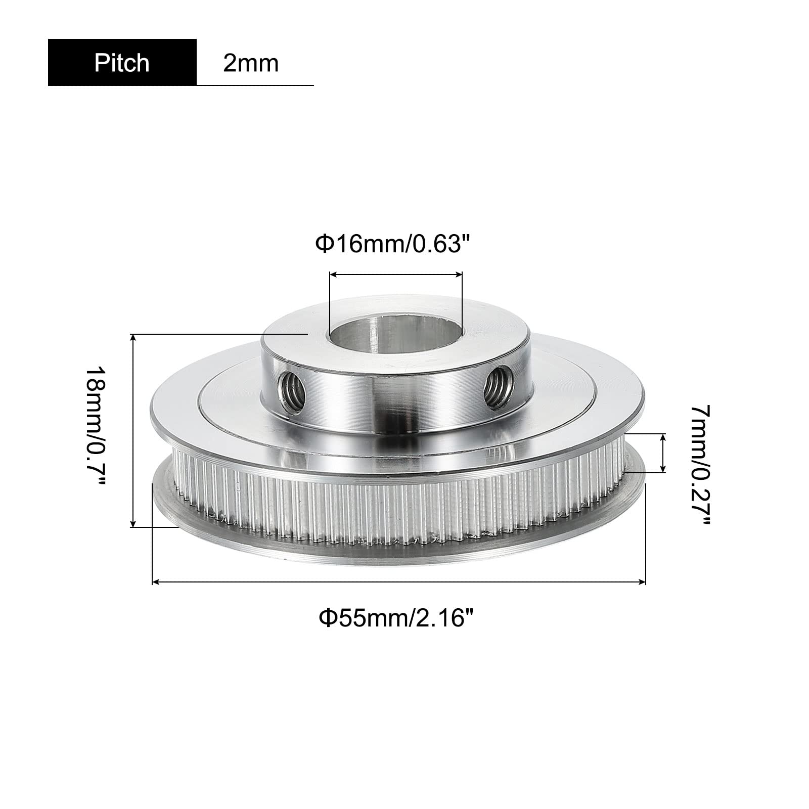 MECCANIXITY 80 Teeth 16mm Bore Aluminum Timing Pulley with M5 Screw - Synchronous Wheel for 3D Printer Belt & CNC Machine - Perfect for DIY Robotics, Automation Projects, and Industrial Equipment Upgrades