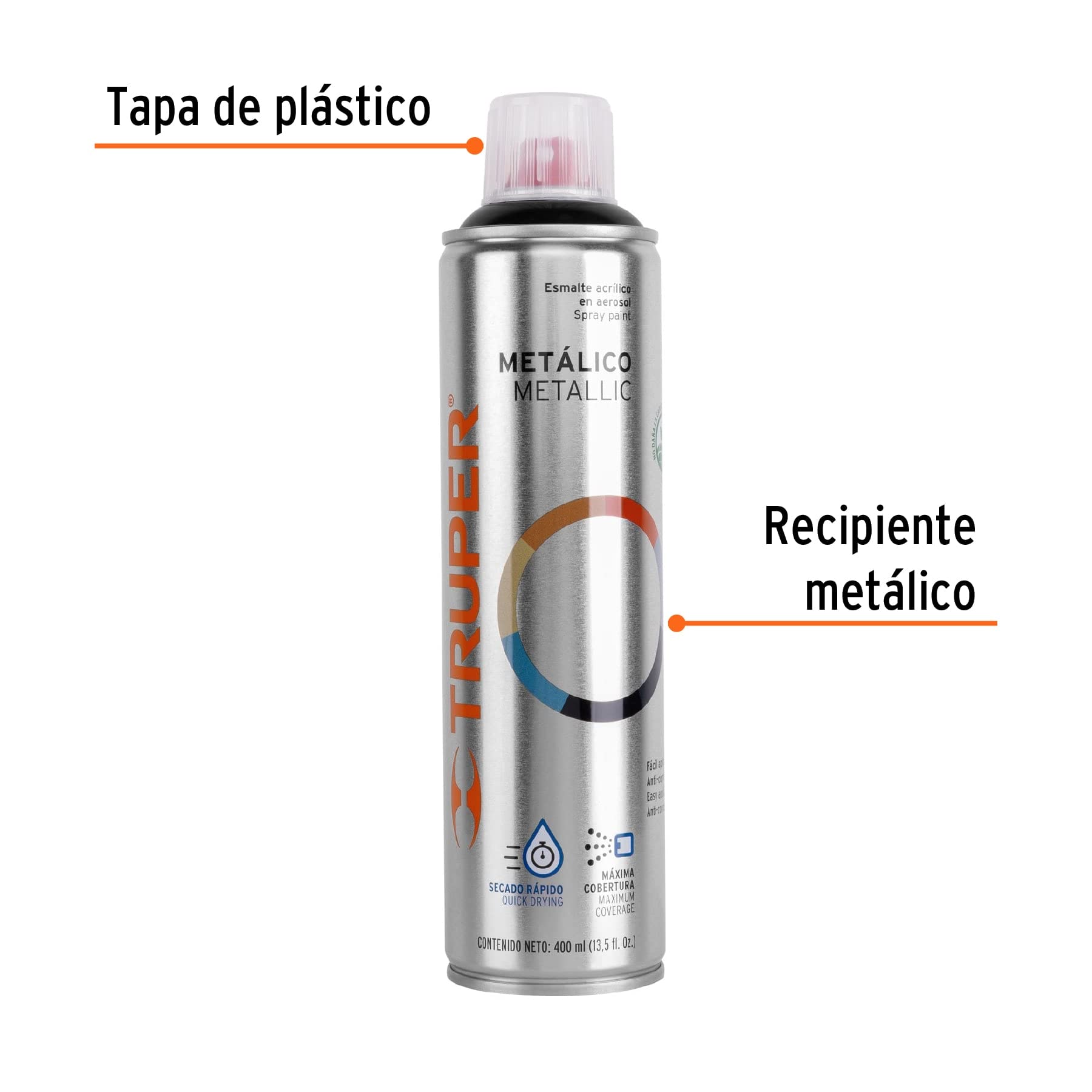 Acrylic Enamel Spray Paint for Metal - High Gloss Black Finish | Ideal for DIY Projects, Automotive Touch-Ups & Home Decor