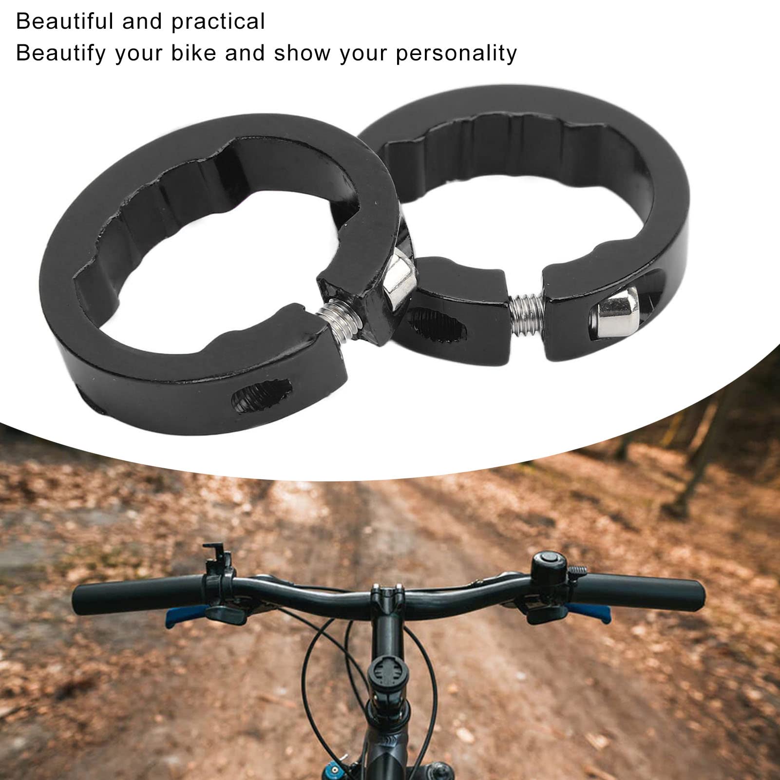 2Pcs Aluminum Alloy Bike Handlebar Grips Lock-On Clamps for 22.2mm Handlebars - Secure Non-Slip Grip Rings for Mountain Bikes, Road Bikes & BMX - Perfect for Cycling, Commuting & Off-Road Adventures
