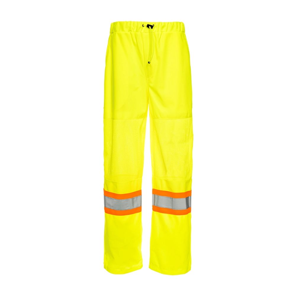 Ground Force Hi-Vis Men's Traffic Mesh Work Pants TB01Y - Yellow Safety Pants for Construction, Road Work & Night Visibility | OSHA Compliant Reflective Workwear