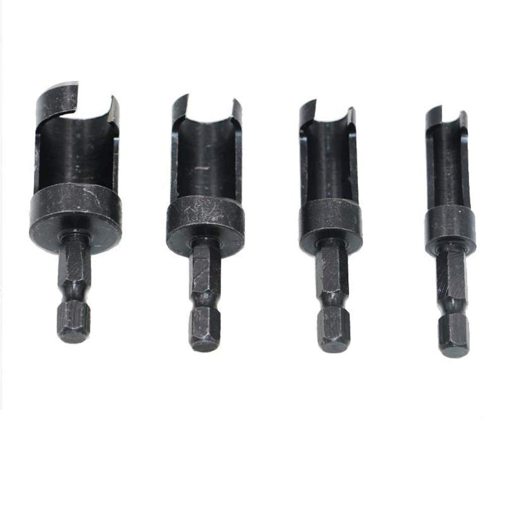 **4-Piece Wood Plug Hole Cutter Drill Bit Set - Dowel Maker & Carpenter Tool for Woodworking, DIY Projects, and Toolbox Repair**    *(Perfect for Furniture Restoration, Cabinet Making, and Wood Joinery Projects)*