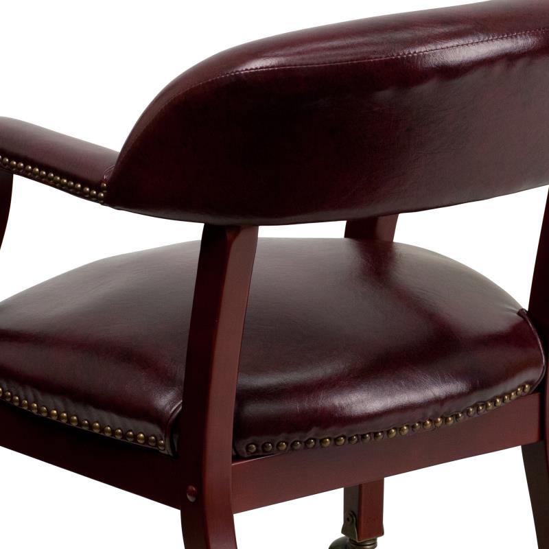 Premium FLASH Vinyl Conference Chair with Accent Nailhead Trim & Smooth-Rolling Casters - Ergonomic Office Chair for Executive Meetings, Home Office & Professional Workspaces