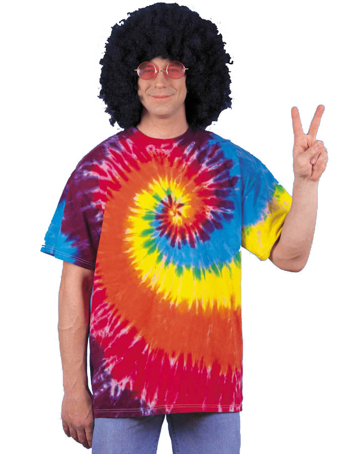 Vibrant 60s Tie Dye T-Shirt for Adults | Soft Cotton Hippie Style Top | Perfect for Music Festivals & Vintage Fashion Lovers