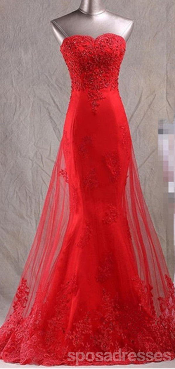 Elegant Red Mermaid Sweetheart Maxi Long Prom Dress for Women - Formal Evening Gown for Homecoming, Pageant & Special Occasions