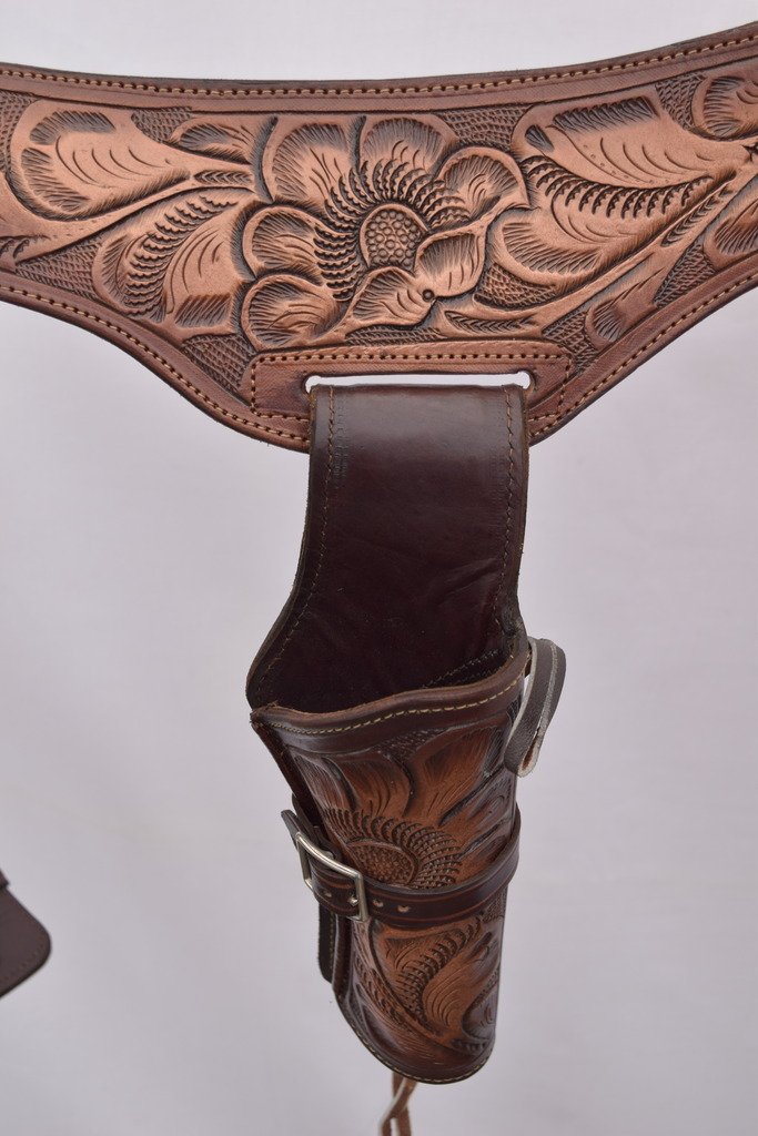 Cowboy Western Style Gun Holster & Belt Rig - .22 Cal Single Drop Holster for Standard .22 Barrel - Perfect for Cowboy Action Shooting, Reenactments & Western Style Outfits