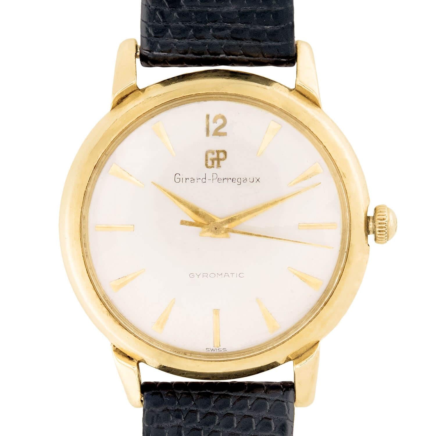 GIRARD PERREGAUX Late Retro 14k Gold Men's Luxury Wristwatch - Classic Dress Watch for Business, Formal Events & Collectors