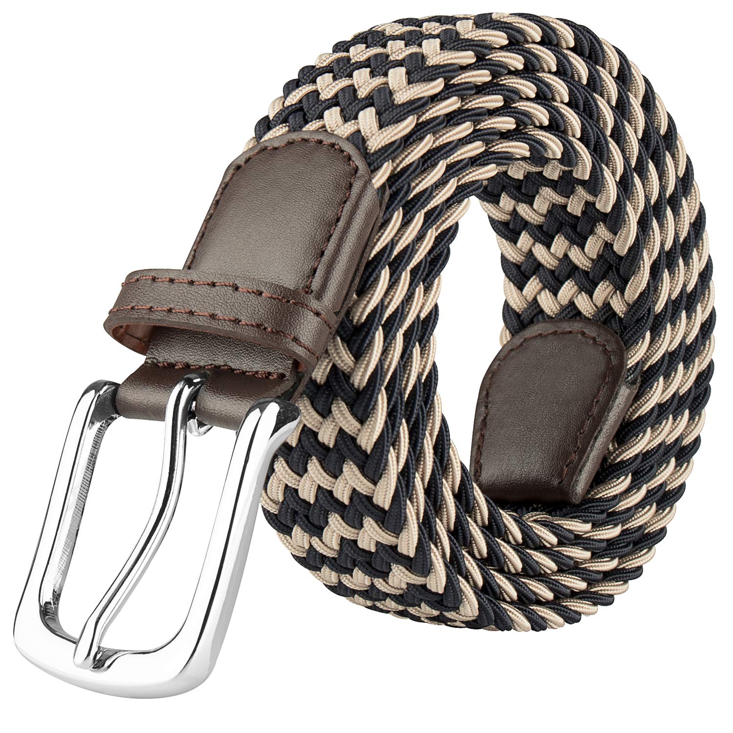 JUKMO Elastic Braided Belt for Men & Women - Adjustable Stretch Woven Belt with Gift Box - Perfect for Casual Wear, Office & Special Occasions