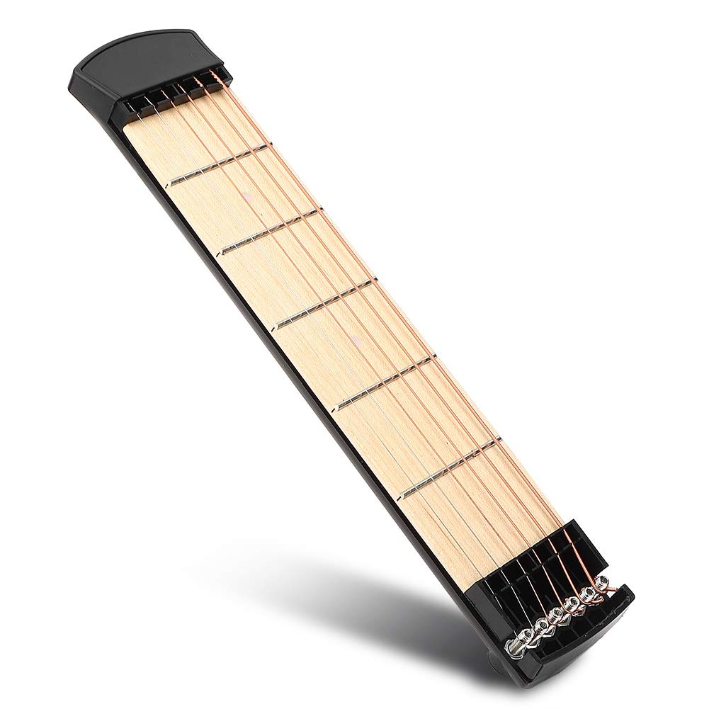 Portable 6-Fret Pocket Guitar Trainer - Finger Exercise & Chord Practice Tool for Beginners | Compact Travel Guitar Fretboard for On-The-Go Musicians (Home, Office, Travel, Camping)