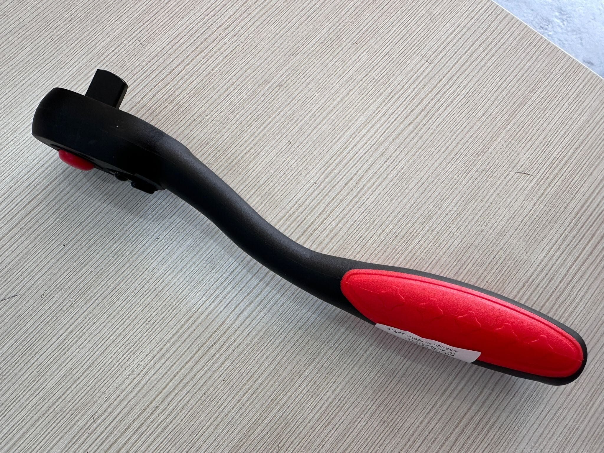 1/2 Inch Auto Ratchet Wrench 72 Teeth with Curved Handle & Red Rubber Grip (Model RW YM 1/2 CR) - Perfect for Automotive Repair, DIY Projects & Tight Spaces