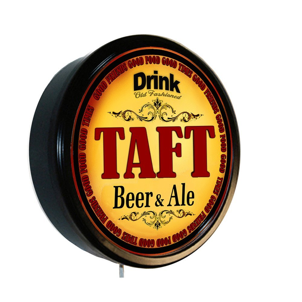 Vintage TAFT Beer and Ale Cerveza Lighted Wall Sign - Retro Pub Bar Decor for Man Cave, Basement, or Home Tavern - Perfect for Beer Lovers and Collectors