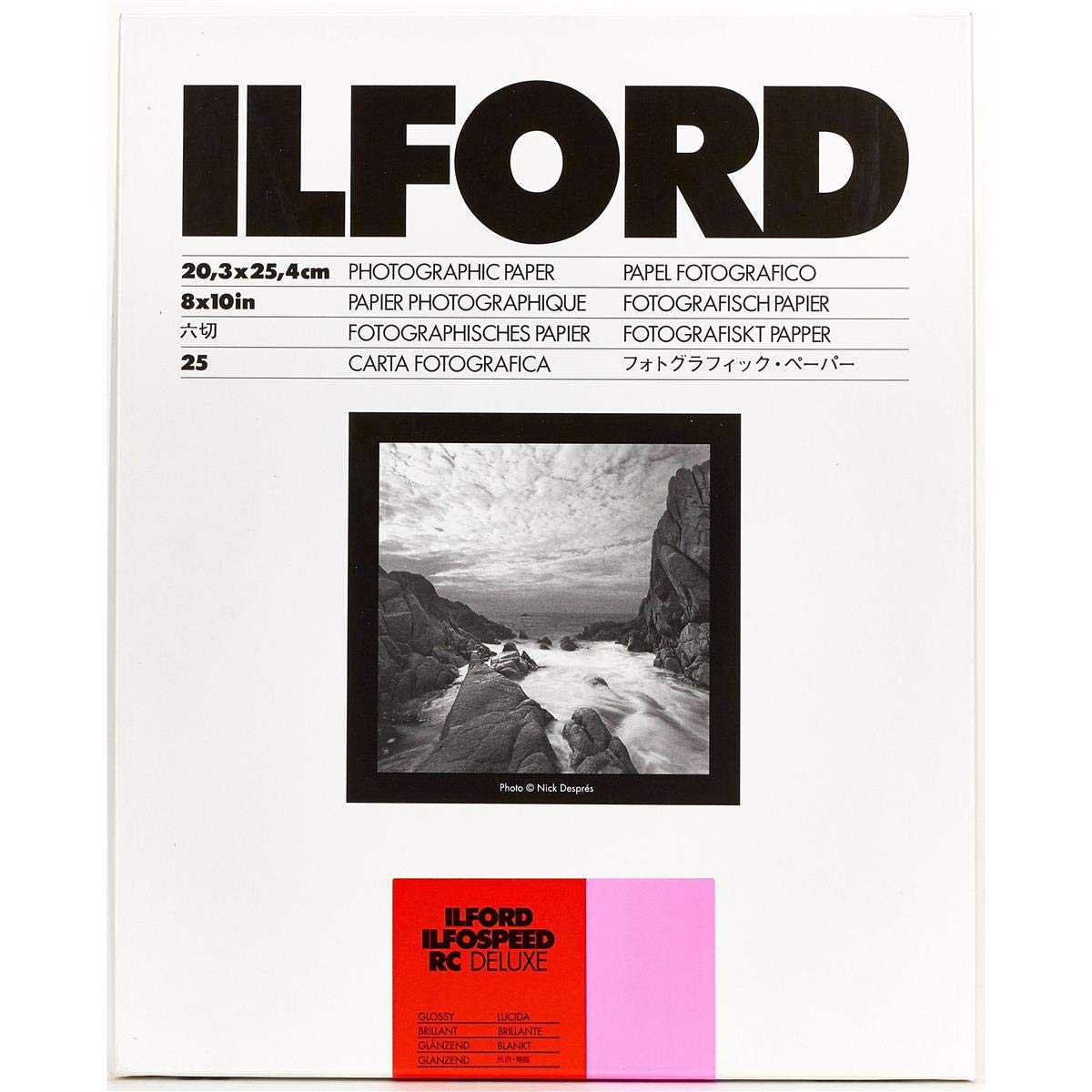 Ilford Ilfospeed RC Deluxe Glossy Photo Paper - Grade 3, 190gsm, 8.5x11 Inches, 250 Sheets Pack - Perfect for Darkroom Printing, Professional Photography & Art Projects