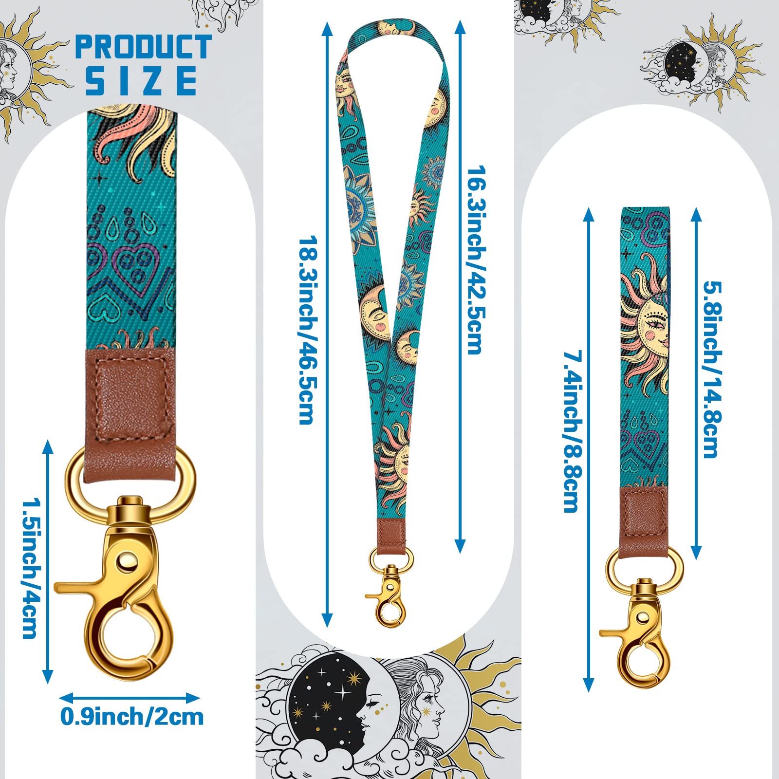 MTLEE 8 Pcs Detachable Lanyard Keychain for Keys - Neck/Wrist Strap for Men & Women - Office, Gym, Travel Use