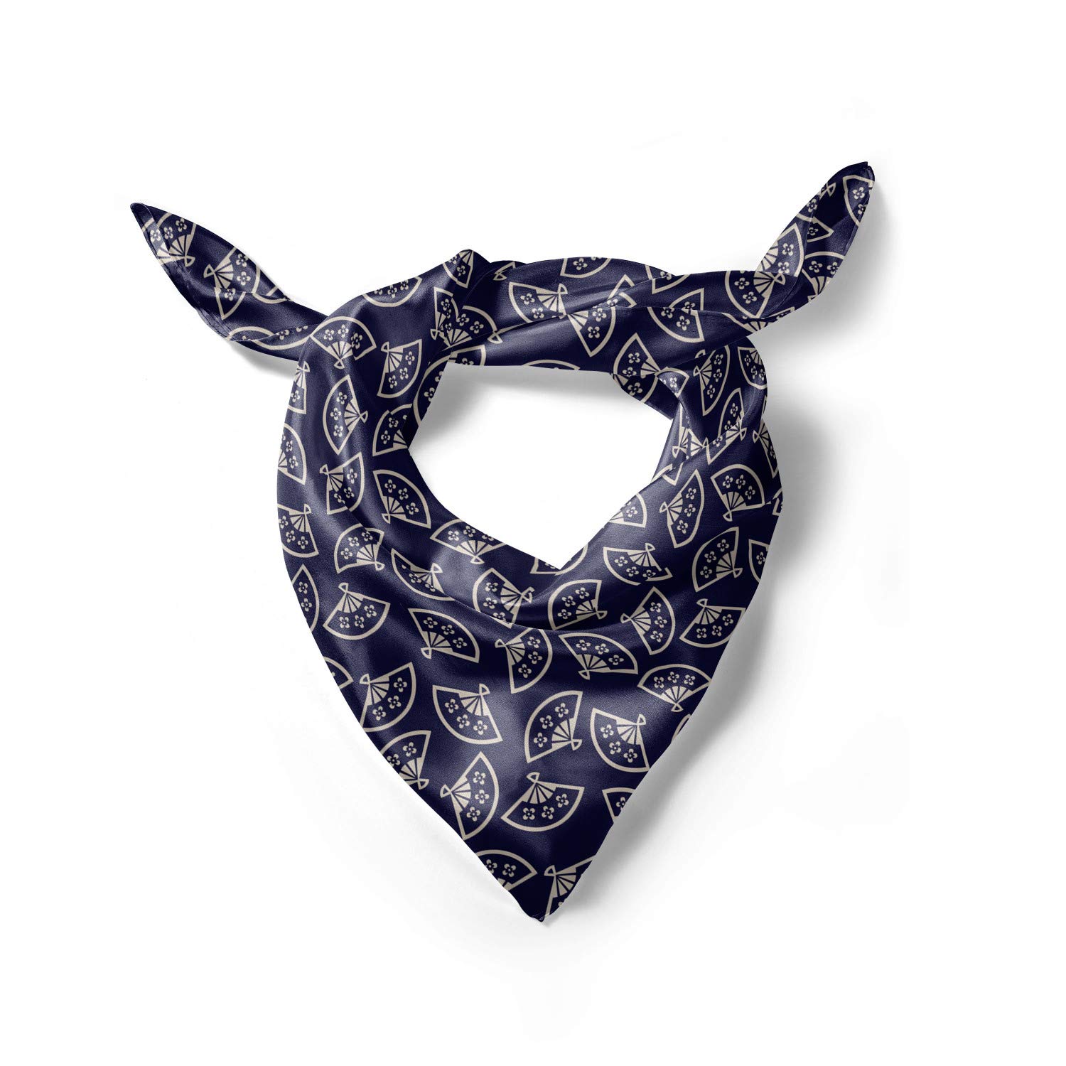 Ambesonne Geometric Head Scarf - Stylish Fan Pattern Hair Wrap for Women | Perfect for Beach, Yoga & Fashion Accessories
