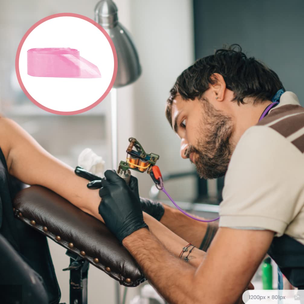 Healeved 100pcs Pink Tattoo Clip Cord Covers - Plastic Sleeves for Tattoo Machine Cartridges | Durable & Hygienic Tattoo Supplies Accessories | Perfect for Tattoo Artists & Studios