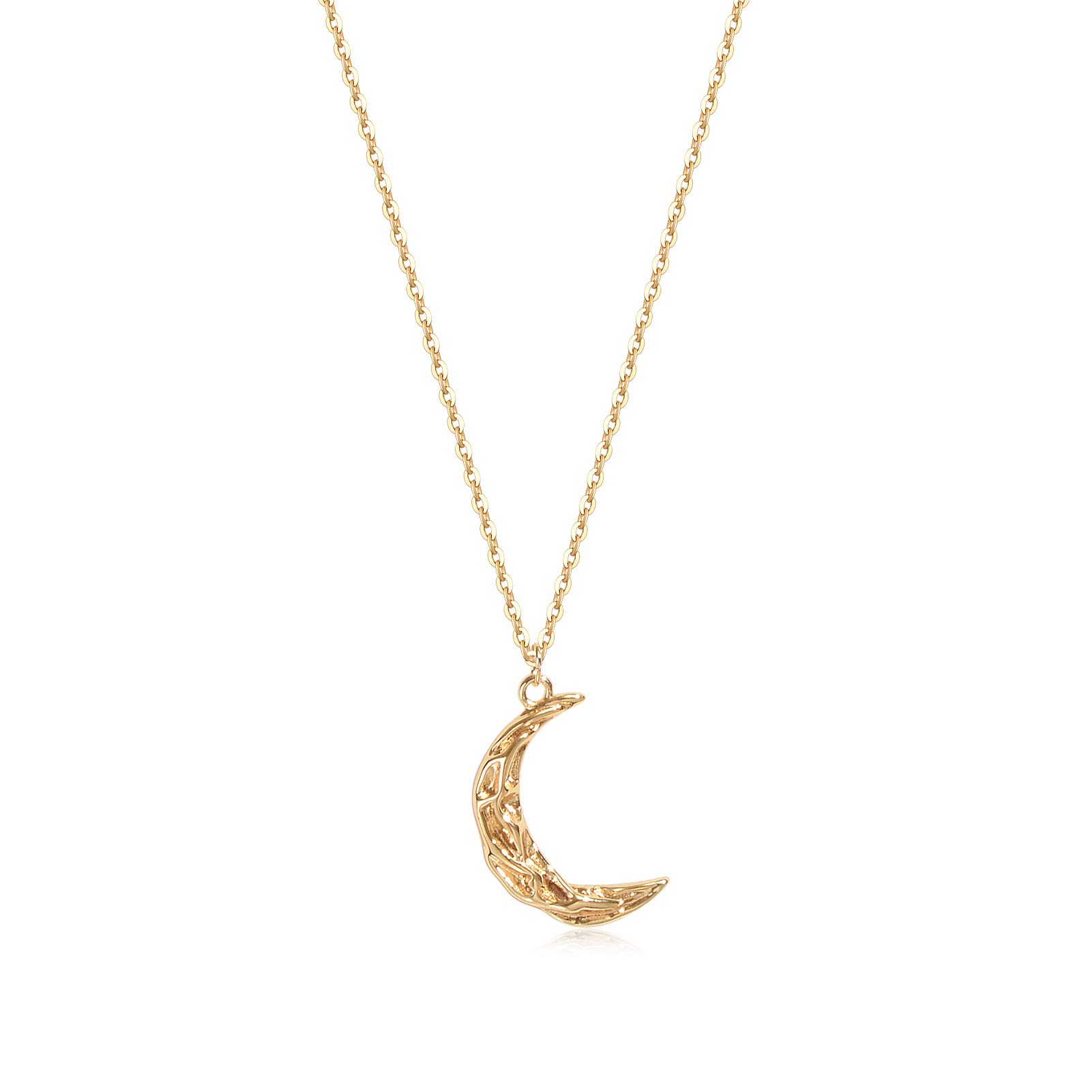 14K Gold Plated Moon Pendant Necklace for Women - Dainty Crescent Moon & Star Chain Jewelry for Everyday Wear, Gifts & Special Occasions