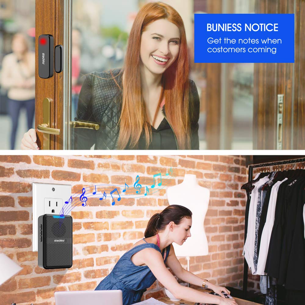 Wireless Door Chime Sensor (Sensor Only) - Compatible with STECHRO Door Chime Receiver | Easy DIY Installation for Home Security & Smart Alerts | Perfect for Apartments, Offices & Smart Home Systems