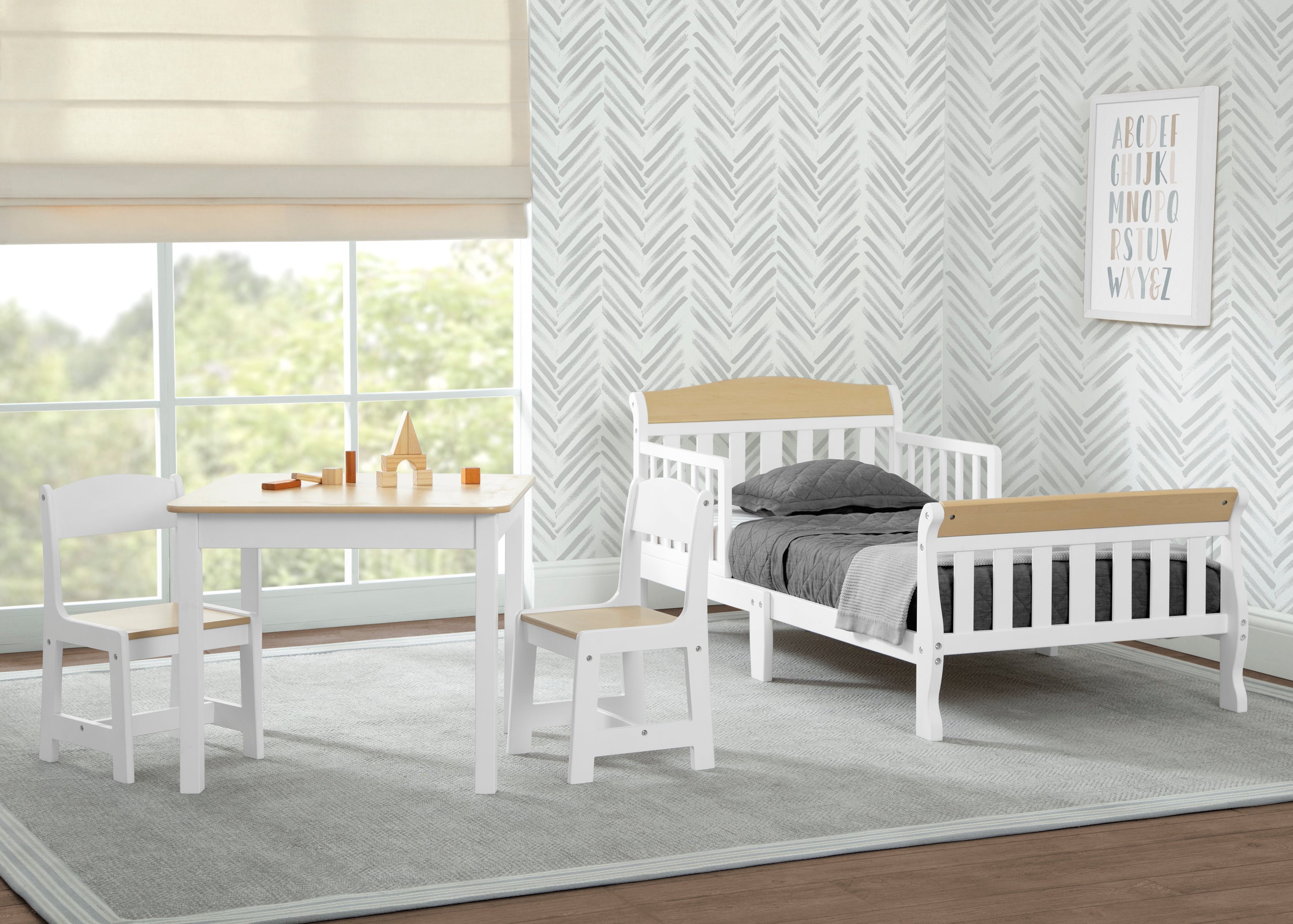 Canton Toddler Bed for Kids - Safe & Comfortable Wooden Toddler Bed with Guardrails | Perfect for Nursery, Daycare & Transitioning from Crib to Big Kid Bed