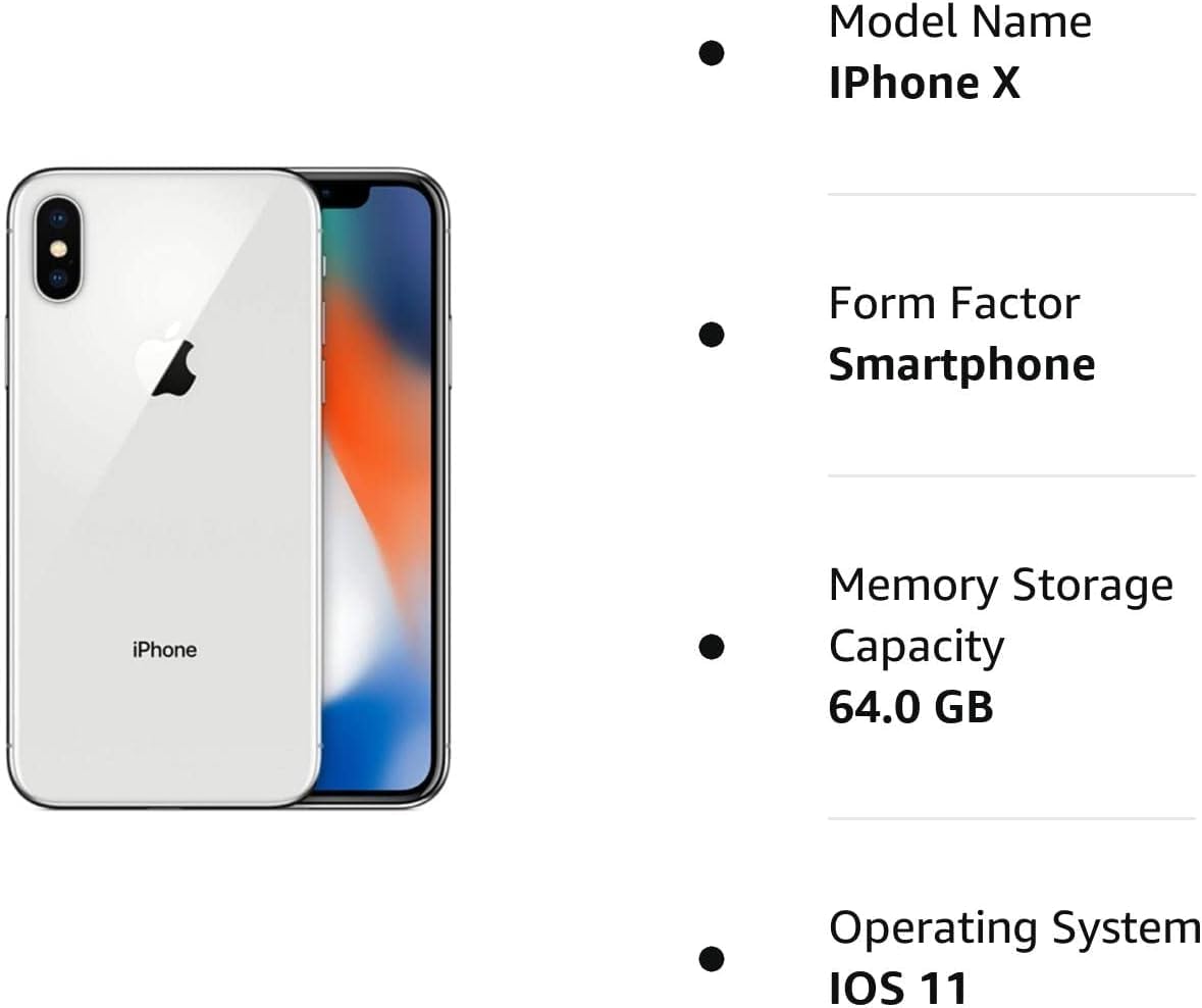 Apple iPhone X 256GB Unlocked Smartphone - 5.8