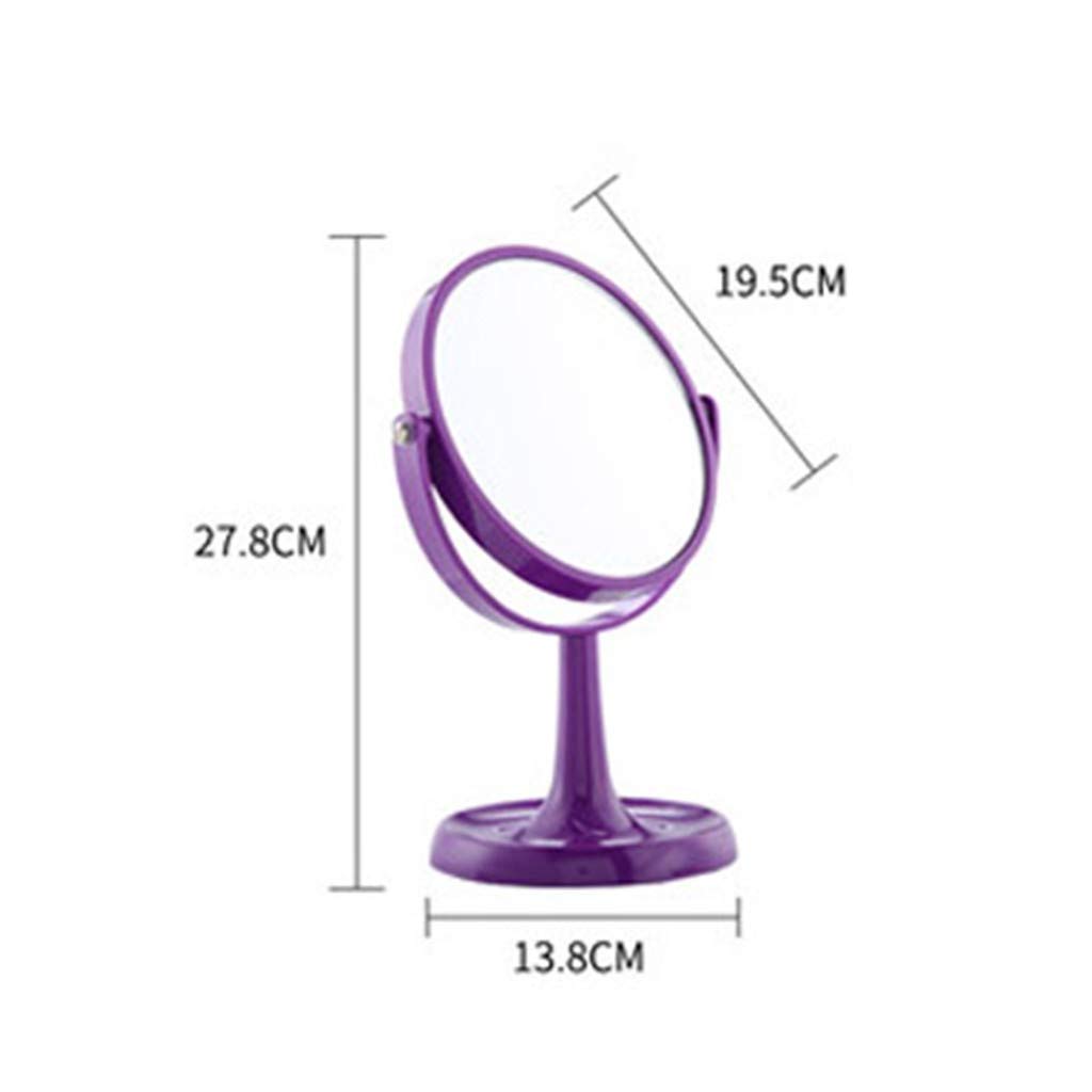 360° Rotating Double-Sided Makeup Mirror - Portable Vanity Mirror for Bedroom, Bathroom & Studio (Red, 10.9