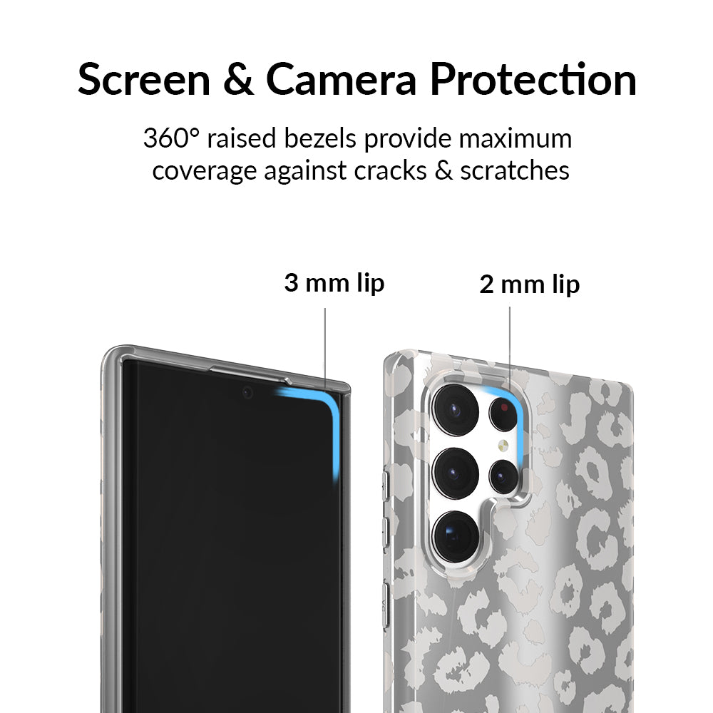 Samsung Phone Case - Chrome Leopard Print Protective Cover for Galaxy S21/S20/Note 20 - Stylish & Durable for Daily Use, Travel & Outdoor Activities