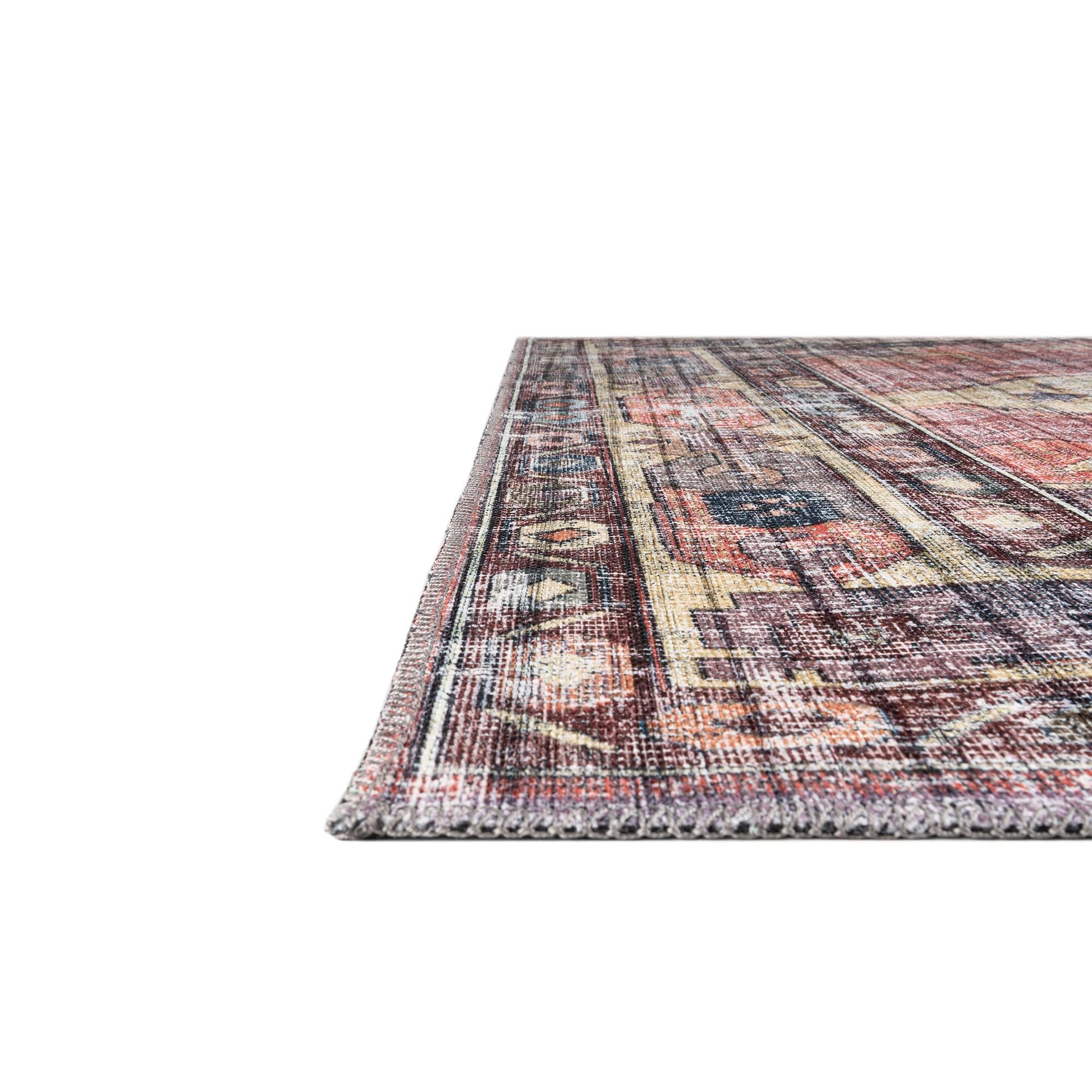 Maahru Collection Washable Rug 9' x 12' Pink Low-Pile - Machine Washable Area Rug for Living Room, Dining Room, Bedroom - Soft Modern Floor Carpet for Home Decor, Kids Play Area & High Traffic Spaces