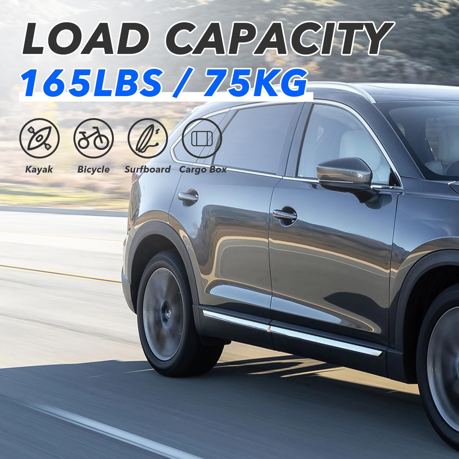 Upgraded Aluminum Roof Rack Cross Bars for Jeep Grand Cherokee 2011-2021 - Heavy Duty Cargo Carrier for Kayak, Bike, Snowboard & Canoe - Perfect for Outdoor Adventures & Road Trips