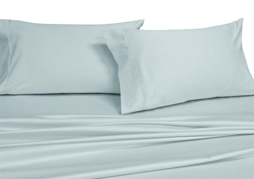 Royal Hotel Bedding Luxury 1000 Thread Count 4-Piece 100% Cotton Bed Sheet Set - Heavyweight, Soft, Breathable & Durable Deep Pocket Queen Size Sheets in Sea Blue - Perfect for Hotels, Guest Rooms & Upscale Home Bedrooms