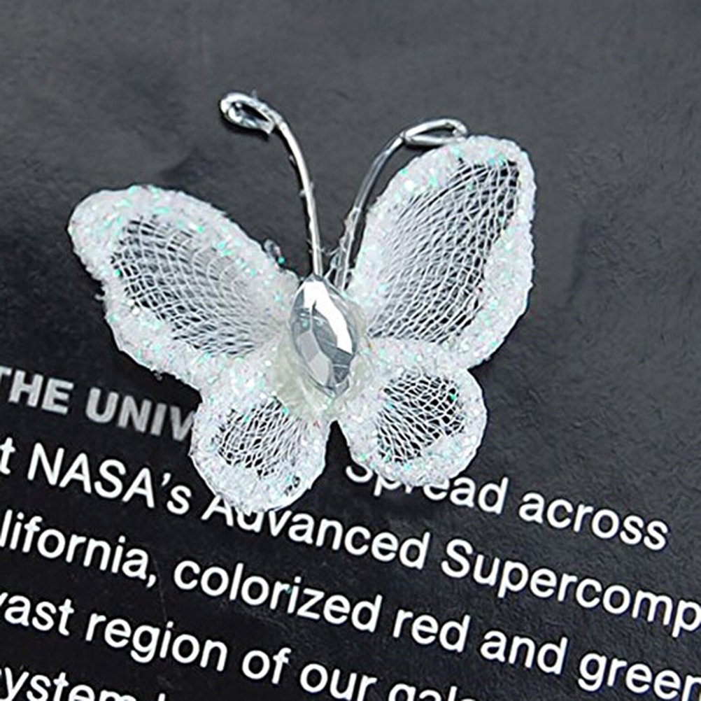 50pcs 3D Wire Mesh Glitter Butterflies - White Decorative Scatter for Wedding, Party, Table Decor, Scrapbooking & Card Making | DIY Crafts, Home & Event Decoration