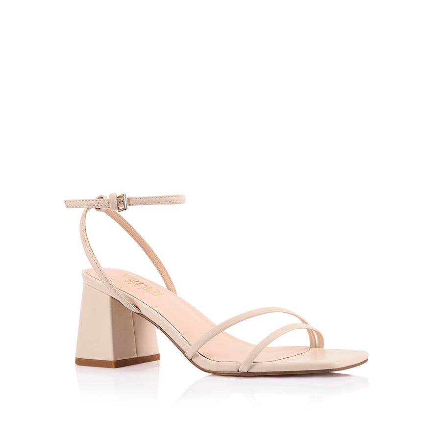 Stevie Block Heel Sandals for Women - Comfortable Chunky Heel Summer Sandals in Bone Color | Perfect for Beach, Vacation & Casual Outfits