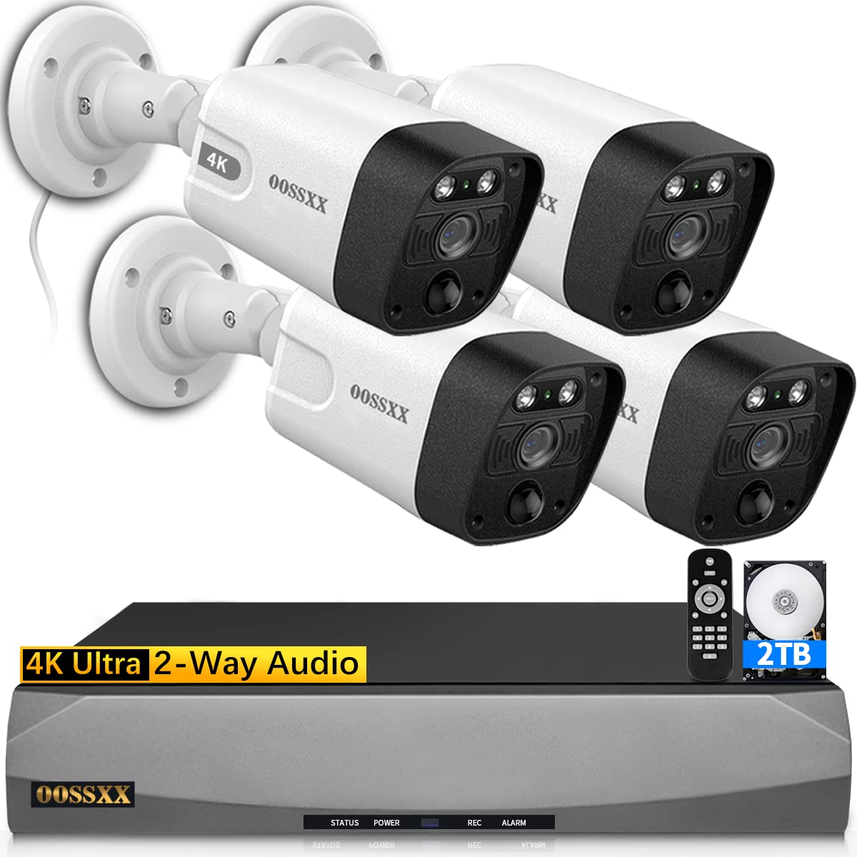 4K/8.0MP 130° Ultra Wide-Angle PoE Outdoor Security Camera with 2-Way Audio - Wired IP Surveillance System for Home & Business Protection - Ideal for Driveway, Backyard, and Perimeter Monitoring