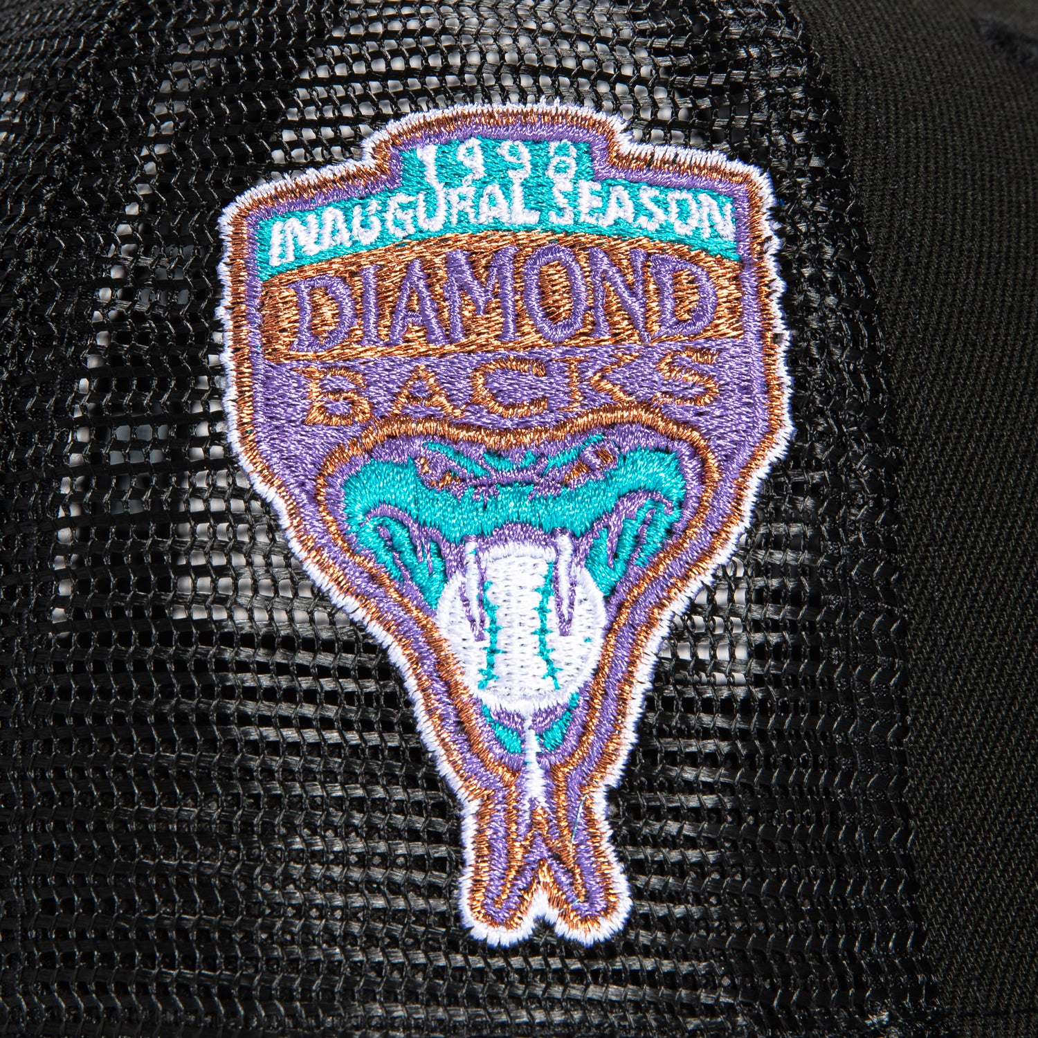 New Era 59Fifty Black Arizona Diamondbacks Inaugural Patch Snapback Trucker Hat - Official MLB Baseball Cap for Men & Women - Perfect for Games, Tailgating & Fan Collections