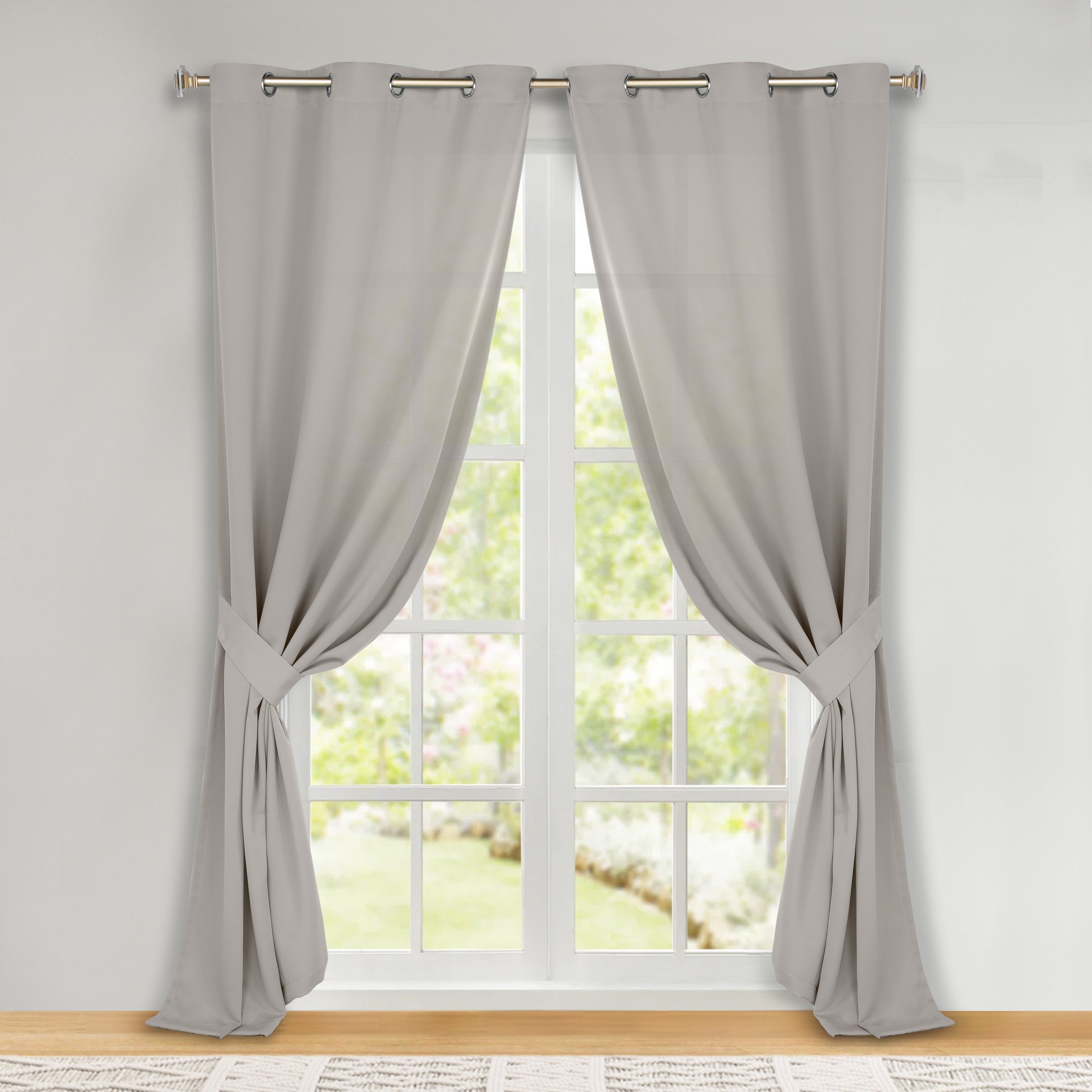 Premium Blackout Curtains Set of 2 - 100% Room Darkening, Machine Washable & Noise Reducing for Bedroom, Nursery & Home Theater