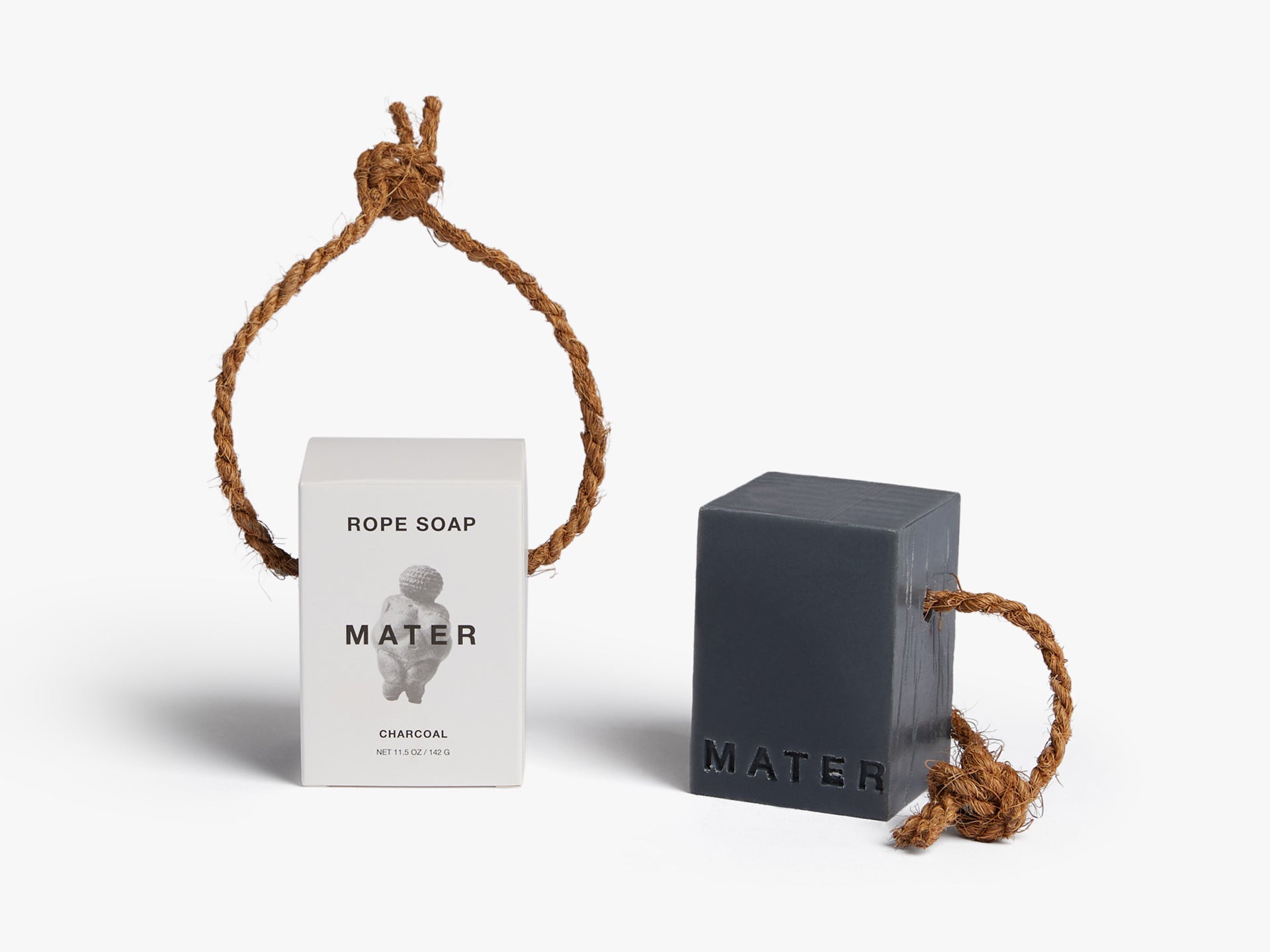 Natural Charcoal Rope Soap for Deep Cleansing & Exfoliation - Detoxifying Face & Body Bar for Acne-Prone Skin - Perfect for Daily Skincare Routine & Spa Treatment