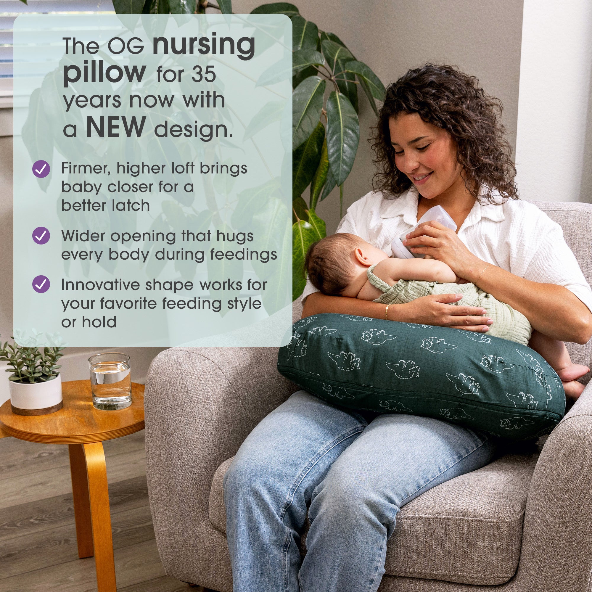 Boppy Original Nursing Pillow and Infant Support - Perfect for Breastfeeding, Bottle Feeding & Tummy Time - Soft, Comfortable & Ergonomic Design for Newborns & Babies