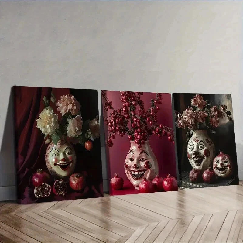 3-Piece Carved Face Vase Wall Art Set - Framed Canvas 50x70cm - High Quality Print - 100% Australian Made - Ready to Hang - Perfect for Living Room, Bedroom & Office Decor