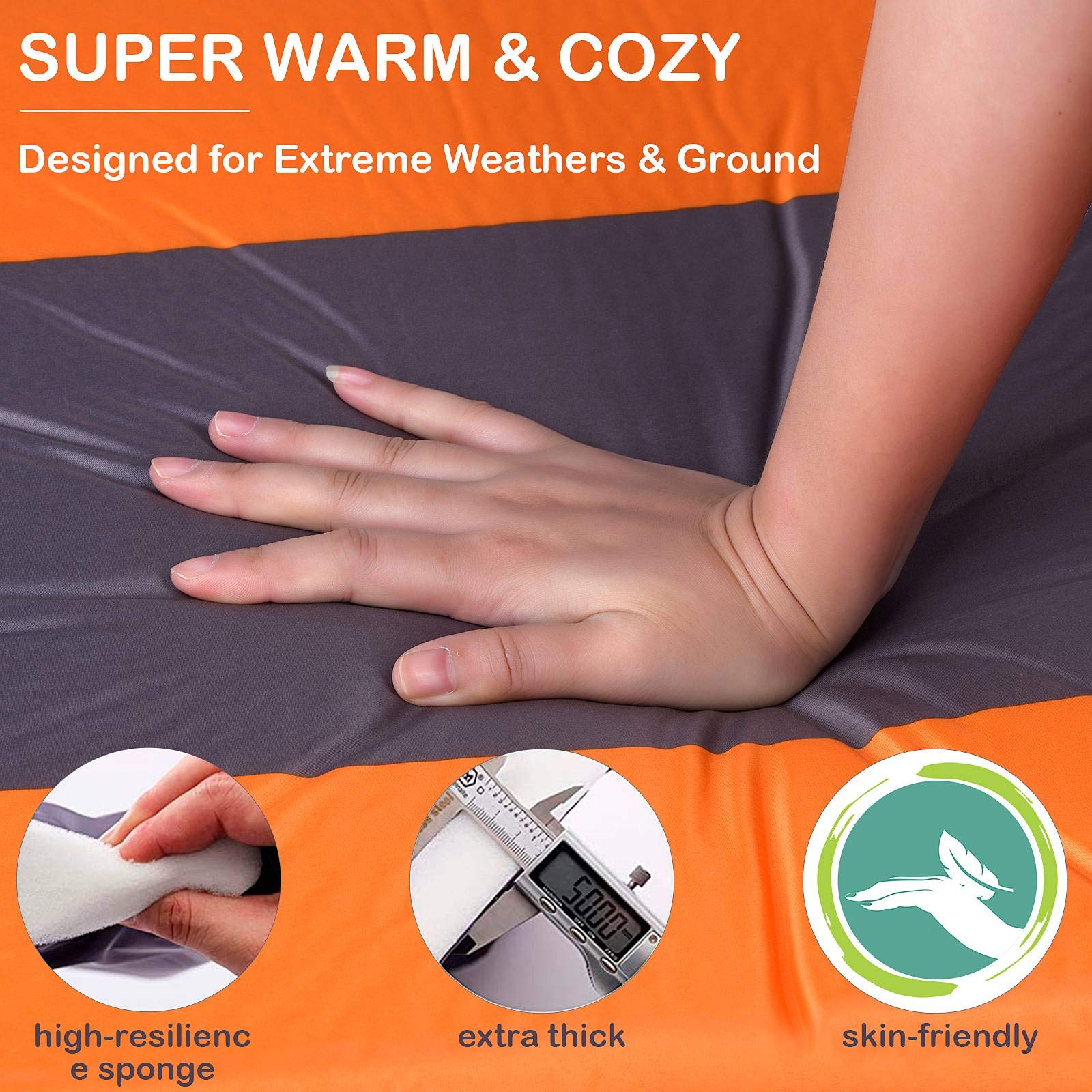 Ultra-Warm & Comfortable Self-Inflating Camping Sleeping Pad - Lightweight Portable Mat for Hiking, Backpacking & Outdoor Adventures - Perfect for Camping, Picnics & Beach Trips