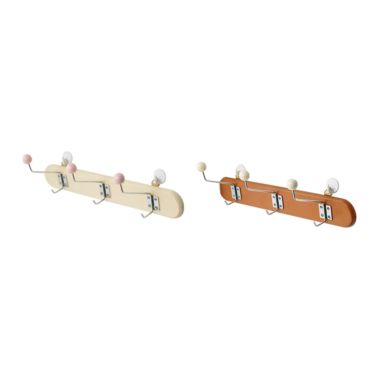 Nordic Style Wooden Wall Hooks - French Korean Inspired Coat Hat Rack with Crochet Organizer for Kids Room Decor (Light Brown) - Perfect for Entryway, Bedroom, and Closet Organization