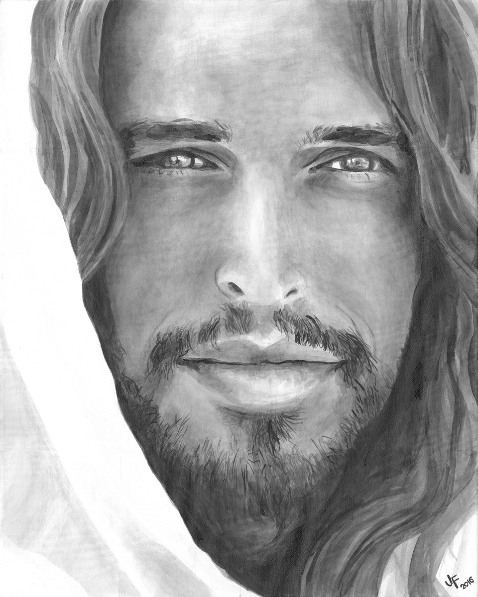 Jenny Fowler Christ Portrait - Religious Wall Art for Home Decor, Church & Office - Inspirational Christian Gift & Spiritual Decor