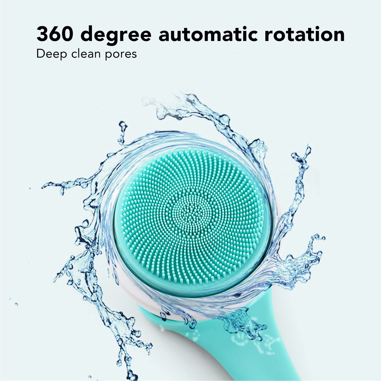 EXCLUZO Electric Shower Brush with Soft Silicone Bristles - IP67 Waterproof Body Scrubber for Deep Cleansing & Exfoliation - Perfect for Back, Feet & Hard-to-Reach Areas in Bath or Shower