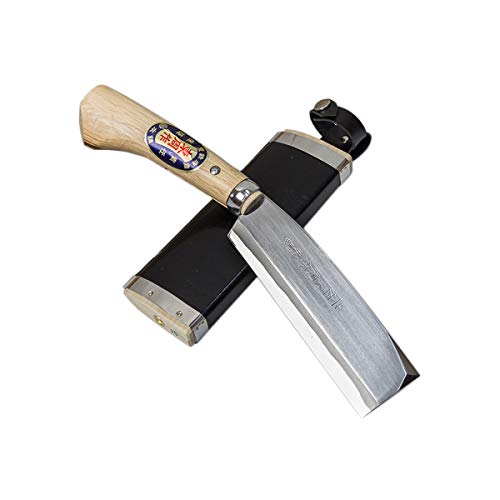 AZUMASYUSAKU Premium Outdoor Hatchet - Polished White Steel Blade, Double Bevel Edge with Protective Case | Ideal for Camping, Hiking, Bushcraft & Survival