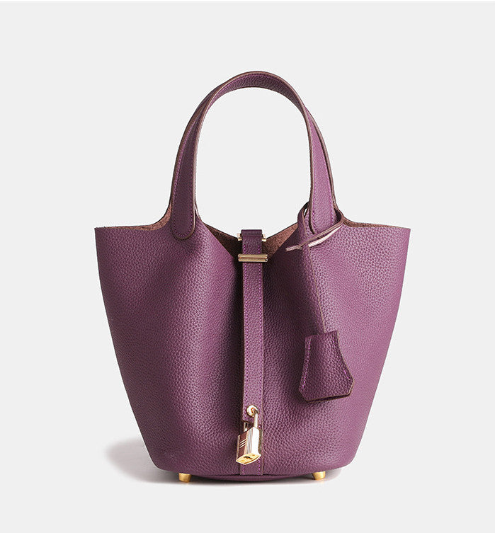 Stylish Genuine Leather Bucket Bag for Women - Trendy Crossbody Shoulder Handbag - Perfect for Work, Travel & Everyday Use