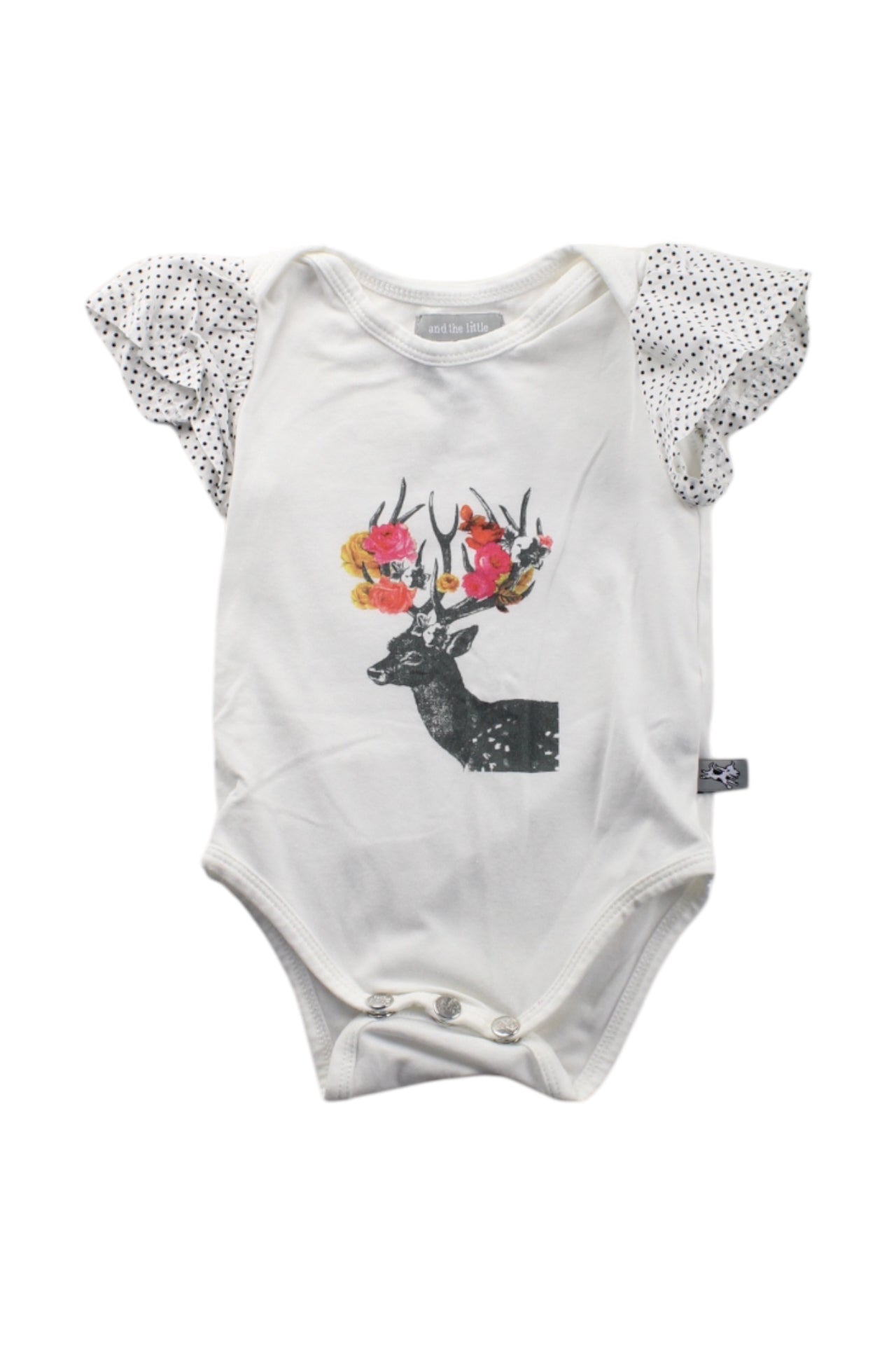Deer Print Short Sleeve Bodysuit for Babies 0-3 Months - Cute Animal Outfit for Newborn Photos & Playtime
