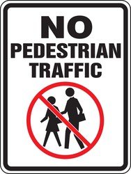 ACCUFORM Bicycle & Pedestrian Warning Sign - NO (FRW511RA) - Durable Traffic Safety Sign for Roads, Bike Paths & Construction Zones
