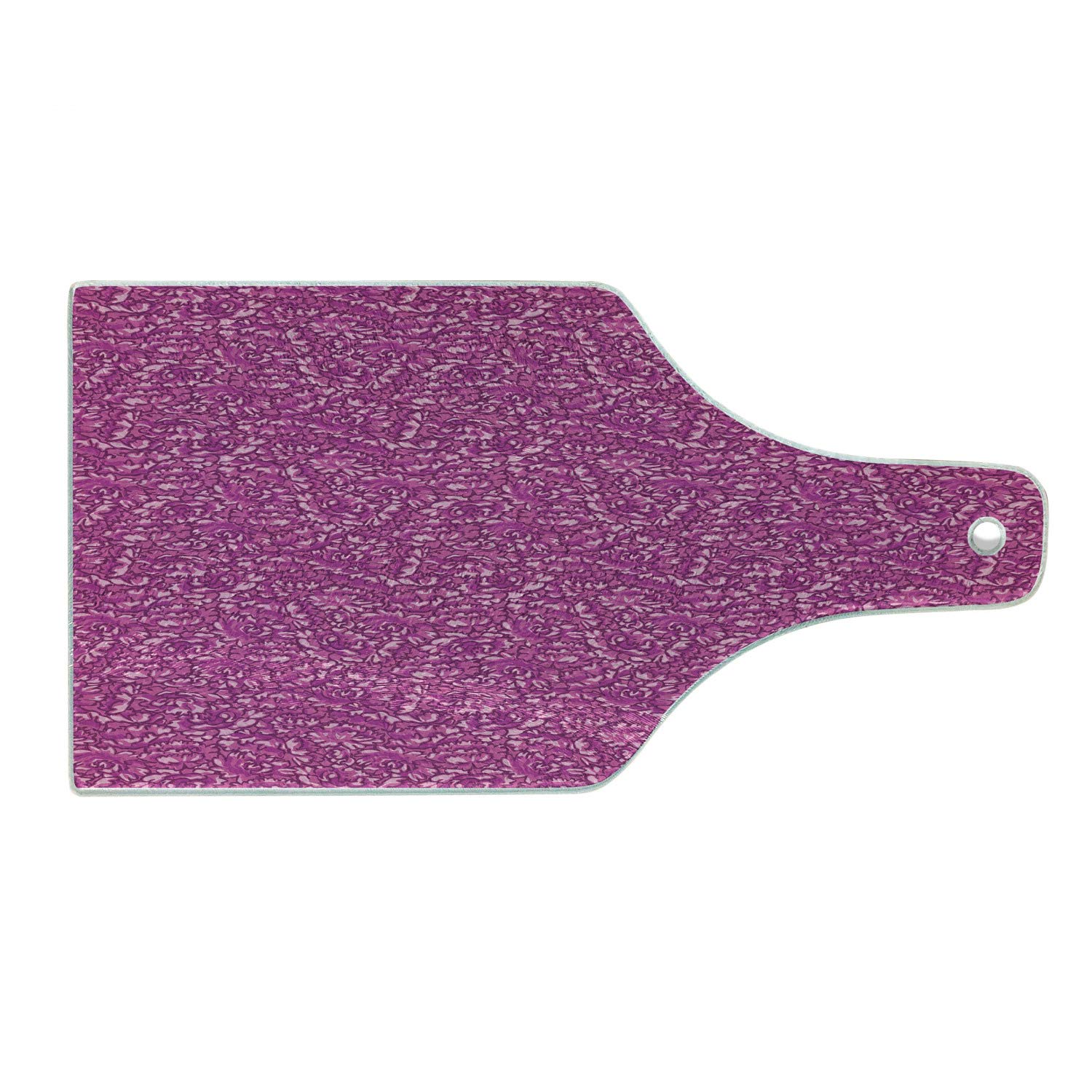 Ambesonne Pink Floral Tempered Glass Cutting Board - Summer Peony Petals Design, Wine Bottle Shape Serving Board for Kitchen & Entertaining - Perfect for Cheese Platters, Charcuterie & Wine Pairing