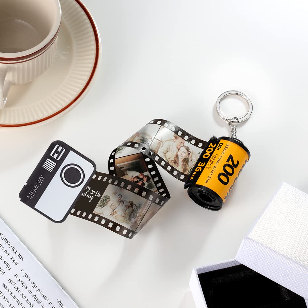 Custom Photo Keychain - Personalized Camera Film Roll Keychain with Picture Insert | Unique Memory Gift for Friends, Family & Couples | Perfect for Birthdays, Anniversaries & Special Occasions