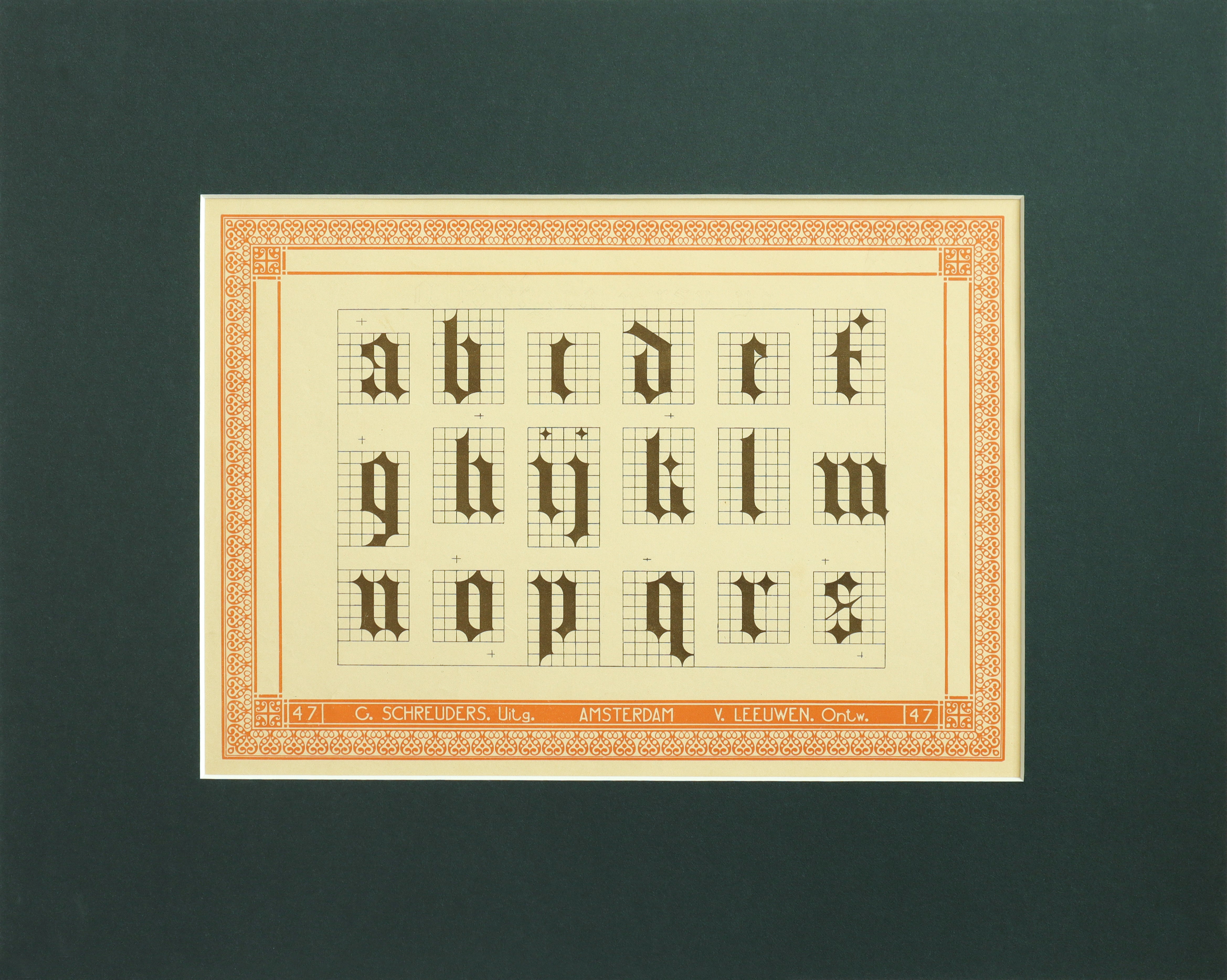 Vintage 1907 Dutch Letterpress Sheet with Mat - Antique Printing Art for Home Decor & Framing | Perfect for Wall Art, Scrapbooking & Historical Displays