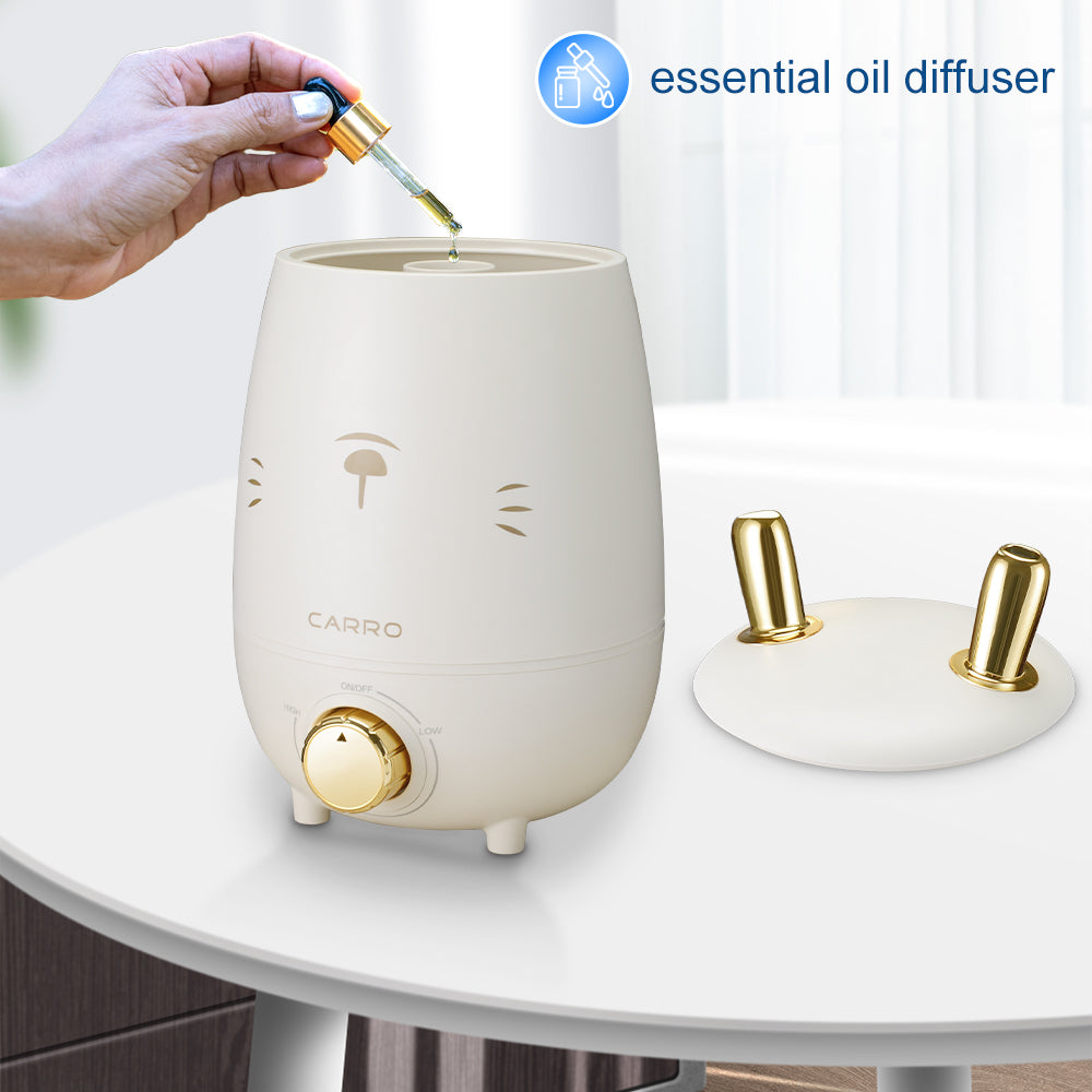 Zukis 0.8 Gallon Cool Mist Humidifier with Essential Oil Diffuser - Top Fill Ultrasonic Air Humidifier for Bedroom, Nursery, Office & Dry Skin Relief