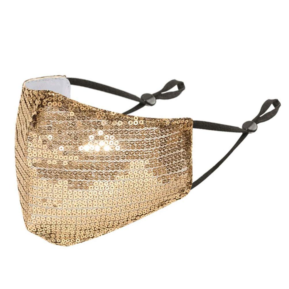 Sparkly Mesh Sequins Face Chain - Glitter Breathable Mouth Cover for Women & Girls | Mardi Gras Masquerade Party Jewelry Accessory | Perfect for Halloween, Cosplay & Festive Events