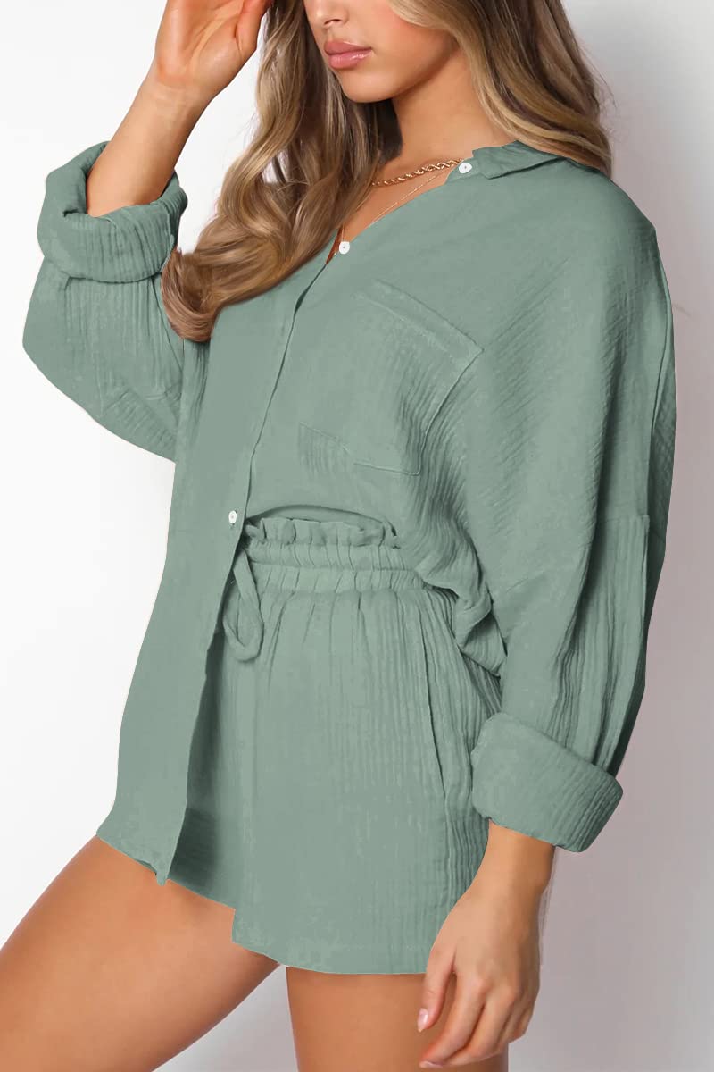 Trendy Queen Women's 2-Piece Outfits - Summer Short Sets, Beach Vacation Lounge Pajamas & Spring Fashion 2025 | Casual Wear, Travel Essentials & Home Comfort