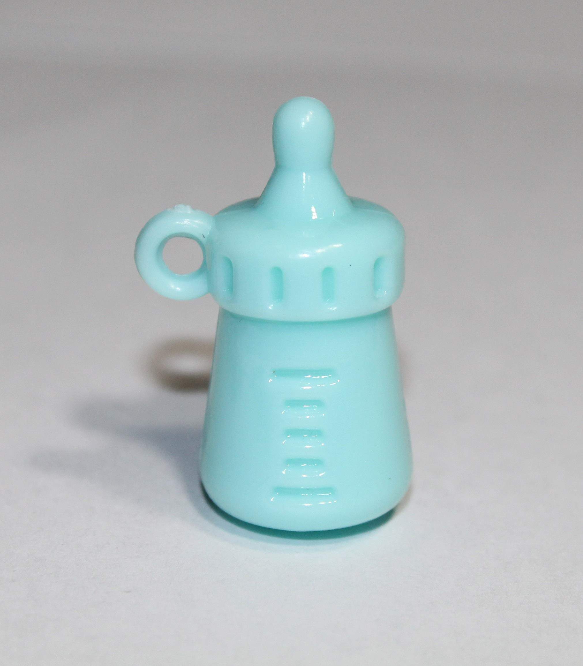 Lucore Mini Baby Milk Bottle Pendant Charms - 10 PC Set of Cute Miniature Bead Style Ornaments for DIY Jewelry Making, Craft Supplies & Keychain Accessories (Blue) - Perfect for Scrapbooking, Gift Decorations & Party Favors